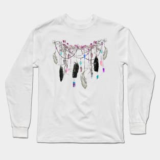 Raven Feather Spirit Gazer Long Sleeve T-Shirt